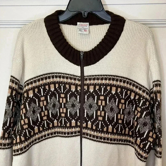 St. Michael Other - St. Michael Mens Vintage 90s Fair Isle British Ski Sweater Large White FA EXC